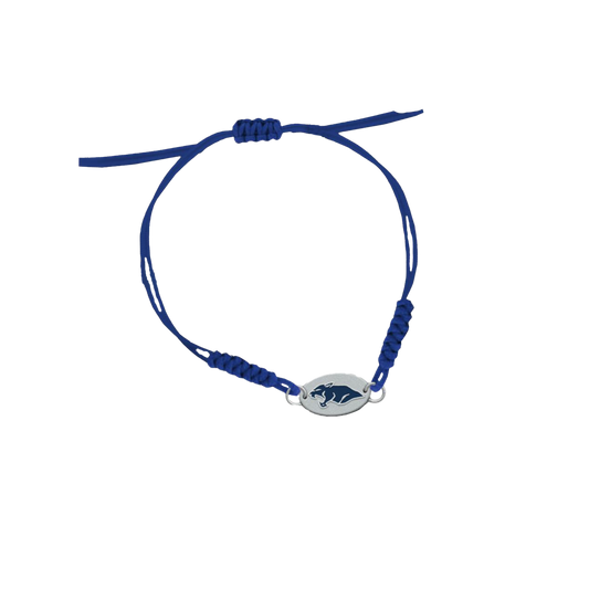 Bracciale in corda blu con pantera